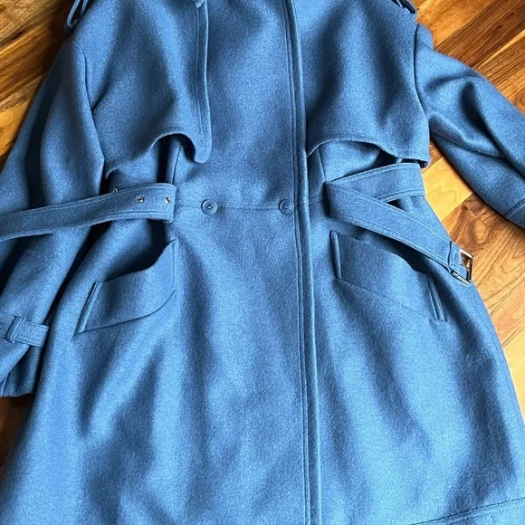 Ted Baker London Liiliey Boiled Wool Trench Coat TB Sz 6/XXL, NEW - Picture 15 of 17